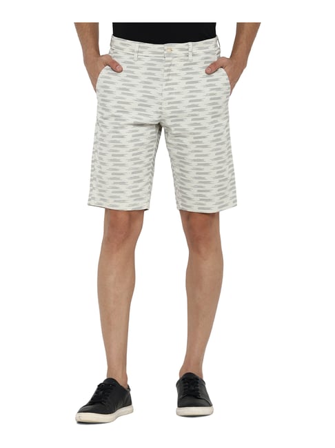 Allen Solly Off White Slim Fit Shorts