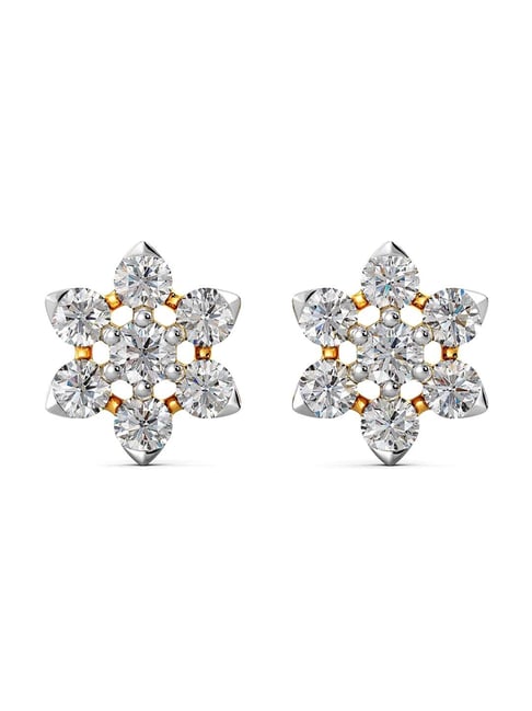 Joyalukkas 18k Yellow Gold & Diamond Stud Earrings for Girls