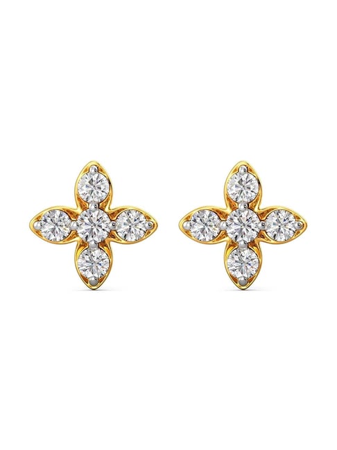 Buy Joyalukkas 18k Yellow Gold Diamond Earrings for Girls Online