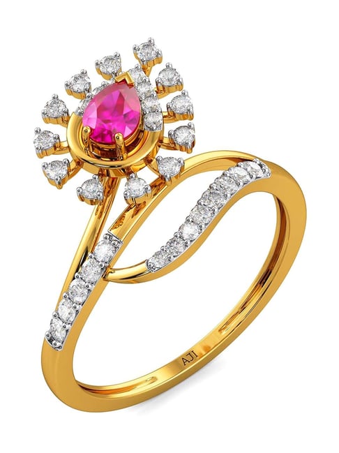 Joyalukkas 22k (916) Yellow Gold, Emerald and Uncut Diamond Ring for Girls  : Amazon.in: Fashion