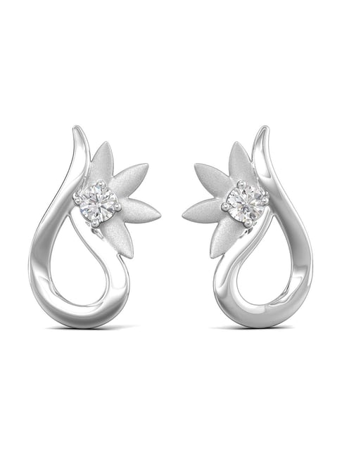 long platinum earrings with white diamonds