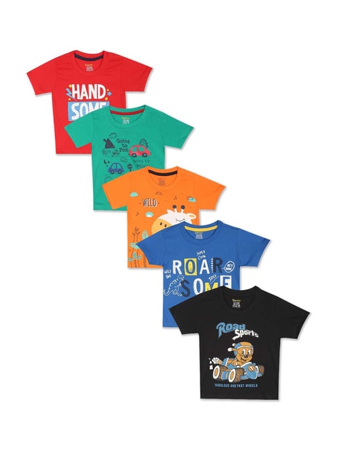 Donuts Kids Multicolor Printed T-Shirts - Pack of 5