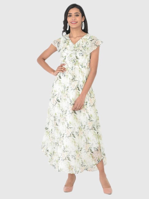 Latin Quarters White Floral Print Dress Price in India