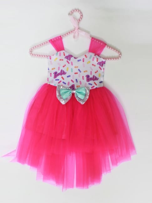 Barbie by Many Frocks Dark Pink Printed Dress