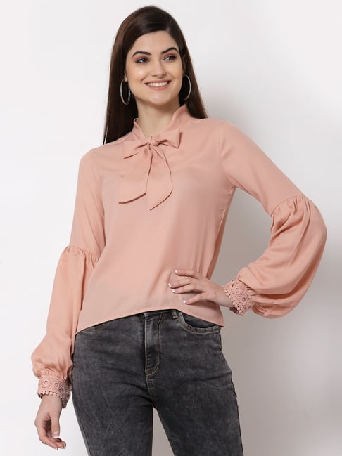 Buy Peach Tops for Women by STYLE QUOTIENT Online