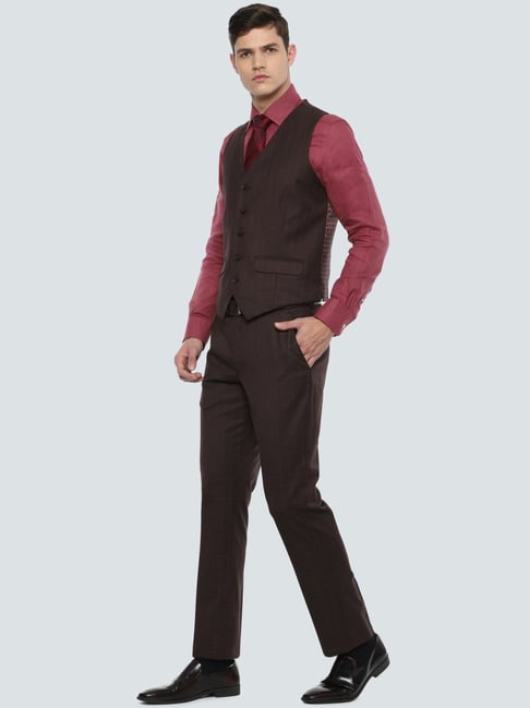 Buy Louis Philippe Grey Slim Fit Checks Three Piece Suit for Mens Online @  Tata CLiQ