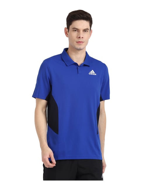 Adidas navy blue hotsell polo t shirt