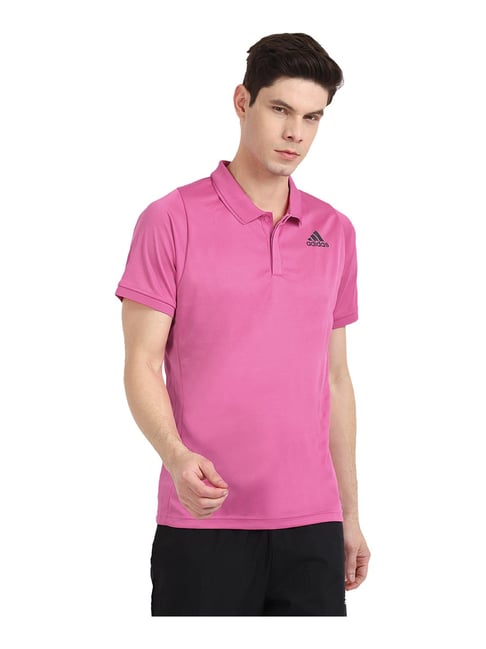 Adidas store pink polo