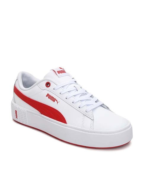 Puma Women's Smash Platform v2 L White Casual Sneakers