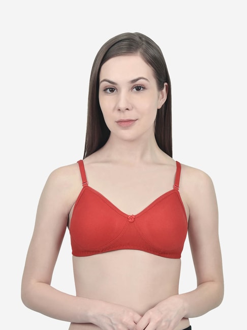 Buy Enamor Padded Wired T-Shirt Bra - Chinese Red Online