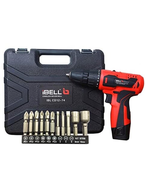 iBELL Cd12-74 12 V 10-15MM Cordless Drill (Red/Black)-iBELL-Electronics-TATA CLIQ