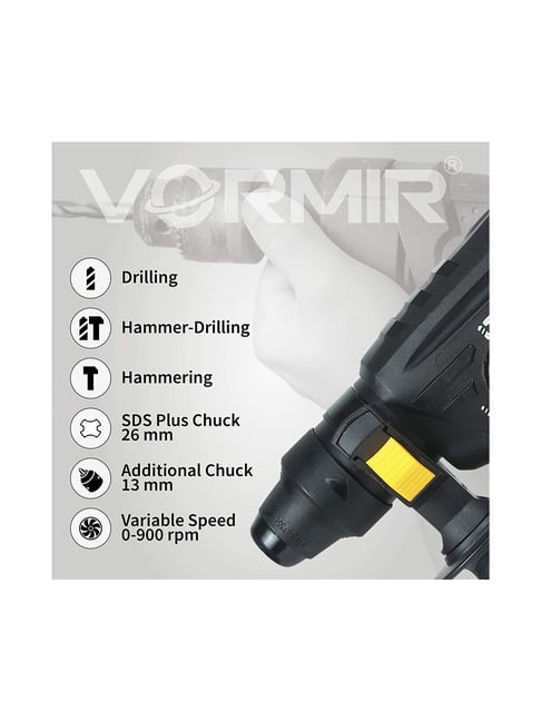 Buy VORMIR VR26-26 Rotary Hammer Drill Machine (Black & Orange) Online At  Best Price @ Tata CLiQ