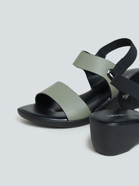 Buy LUNA BLU by Westside Grey Wedge-Heel Sandals for Online @ Tata CLiQ