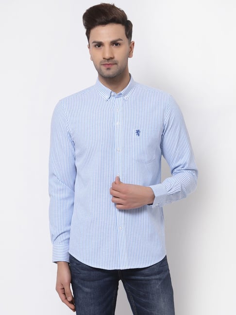 Red Tape Blue  Regular Fit Striped Shirt