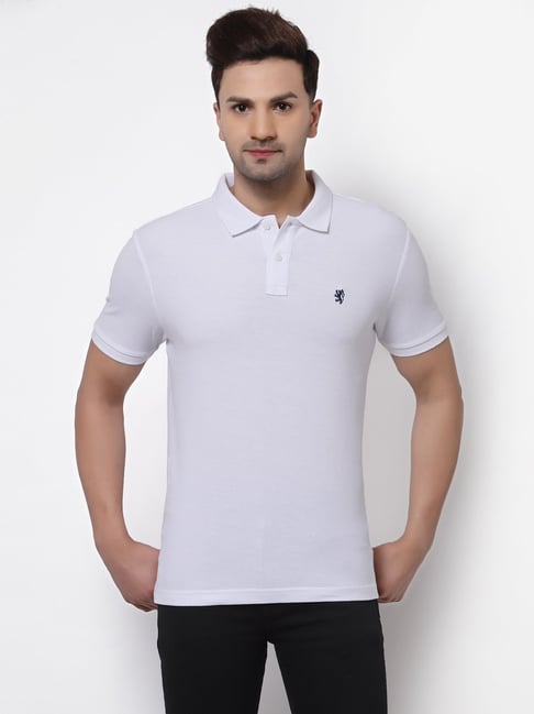 Red Tape White Cotton Regular Fit Polo T-Shirt