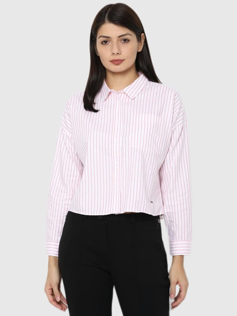 Allen Solly Pink Striped Shirt Price in India