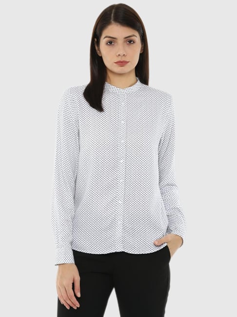 Van Heusen White Printed Shirt Price in India