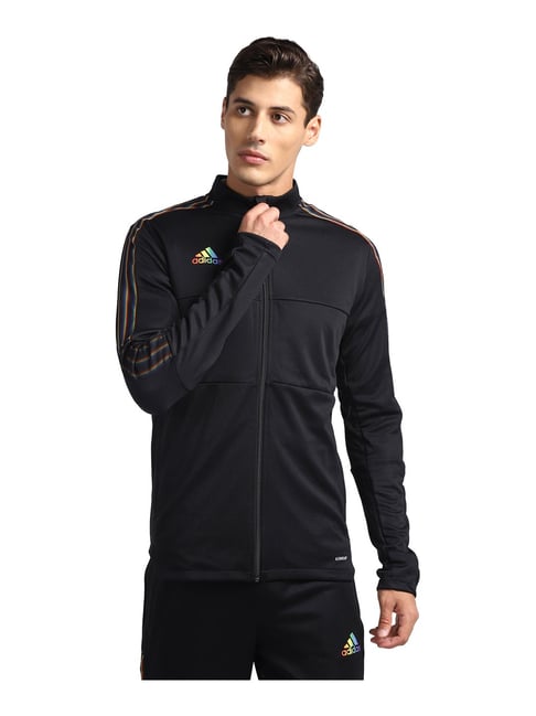 Buy adidas Black Full Sleeves Mock Collar Jacket for Men's Online