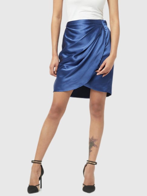 Attic Salt Blue Wrap Skirt Price in India