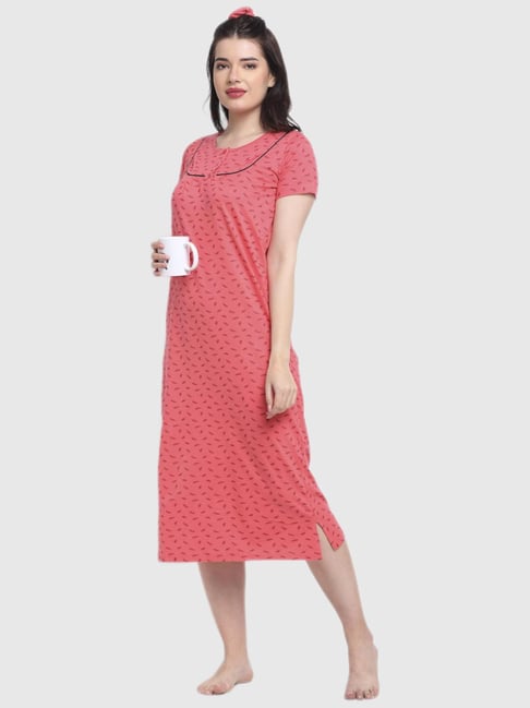 Buy Slumber Jill Pink Print Night Dress for Women Online @ Tata CLiQ