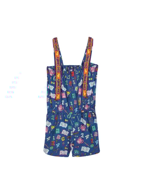 Blue Giraffe Kids Blue Printed Jumpsuit