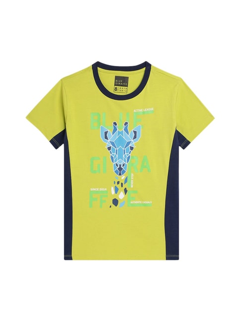 Blue Giraffe Kids Green & Navy Printed T-Shirt