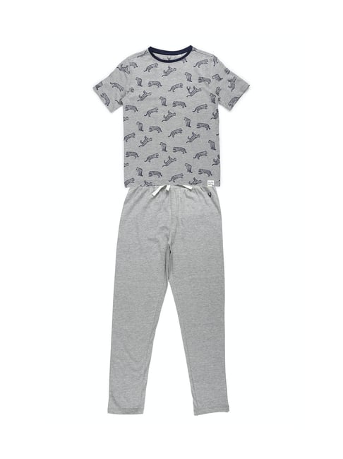 Allen Solly Junior Grey Printed T-Shirt with Pants