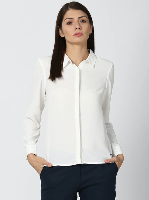 Van Heusen White Regular Fit Shirt Price in India