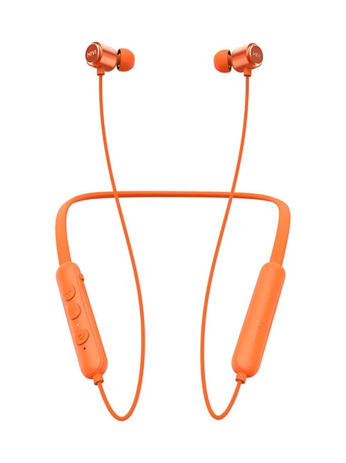 Mivi Collar Flash Wireless Bluetooth Neckband with Microphone (Orange)