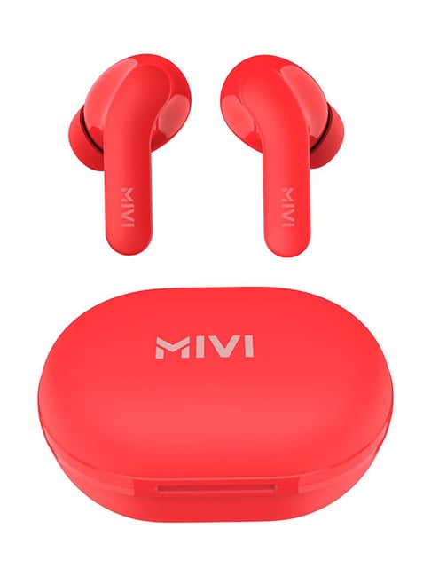 Mivi Duopods A25 True Wireless Bluetooth Earbuds with Charging Case (Red)