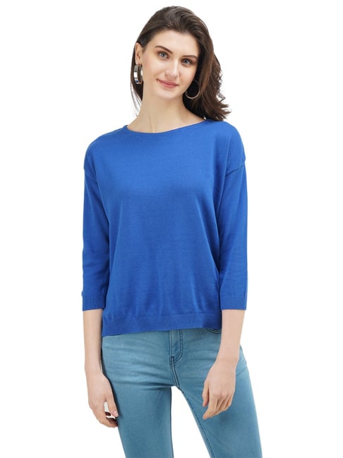 United Colors of Benetton Blue Round Neck Top