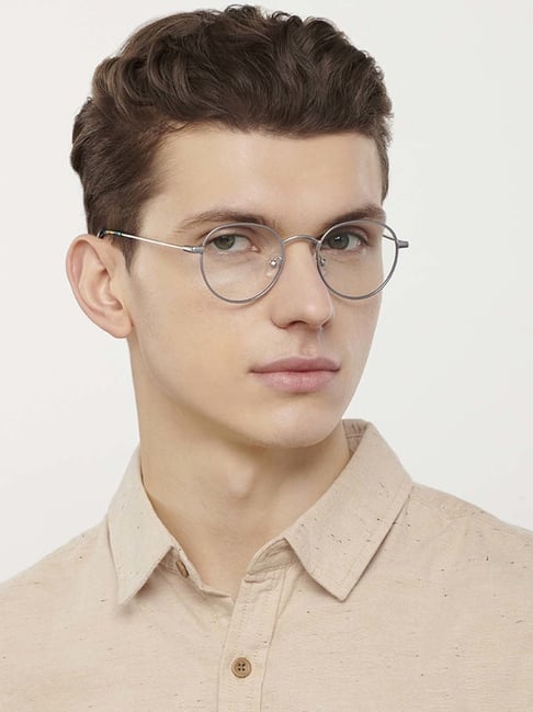 Buy Lenskart Blu LB E14131 Silver Full Rim Round Frame Online At Best ...