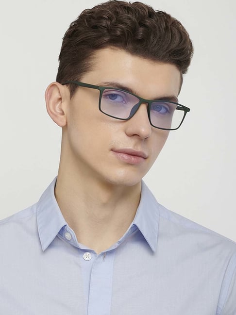 Buy Lenskart Blu LB E14255 Green Full Rim Rectangular Frame Online At ...