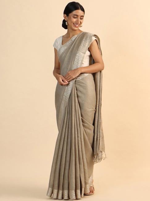 TANEIRA Grey Saree With Blouse Price in India
