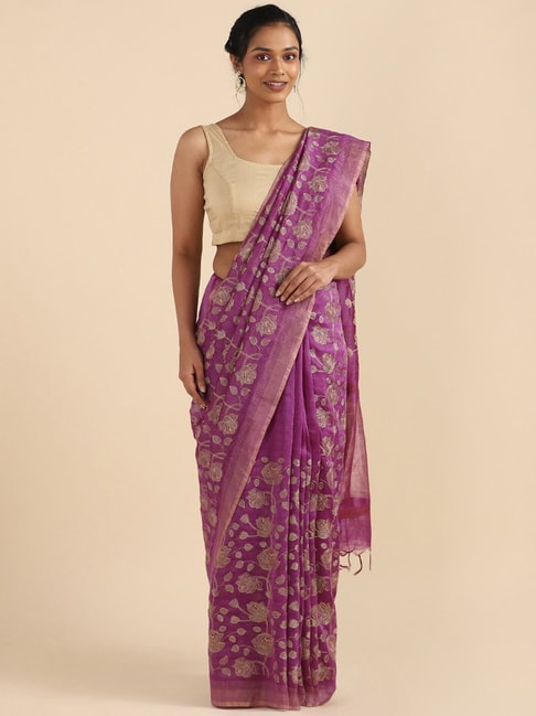 Buy Silk Land Kanjivaram Silk White Woven Saree With Unstitched Blouse for  Women Online @ Tata CLiQ