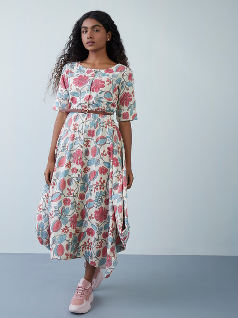 Bombay Paisley by Westside Teal Printed Fit-And-Flare Dress Price in India,  Full Specifications & Offers | DTashion.com