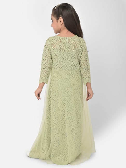 Light Green Floral Embroidered Anarkali Dress - Salwar Kameez Designer  Collection