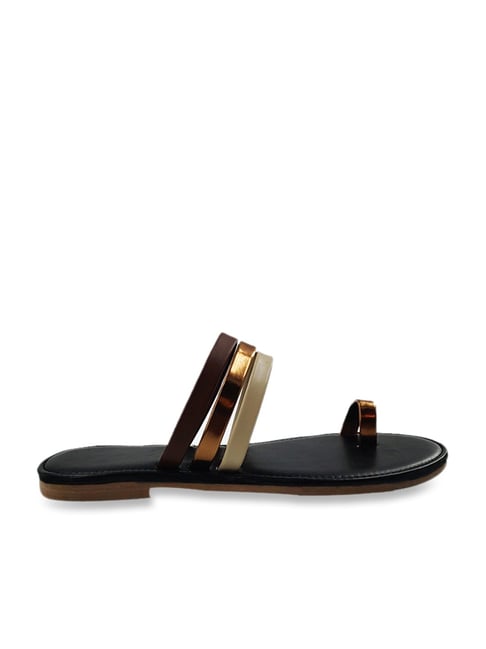 The Madras Trunk Women's Belle Bronze Toe Ring Sandals