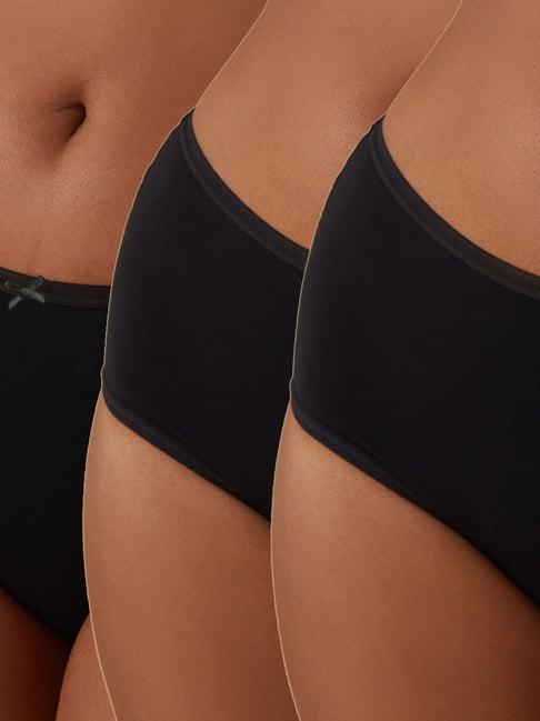 Buy Nykd Black Cotton Stretch, Full Coverage Panty (Combo Pack Of 3) for  Women Online @ Tata CLiQ