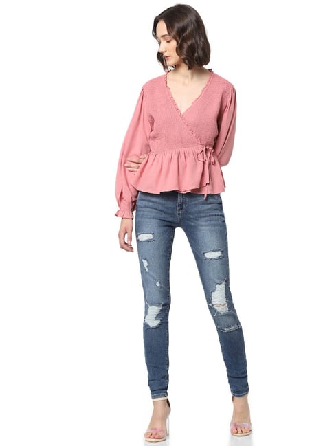 Buy Only Dusty Rose Regular Fit Top for Women Online Tata CLiQ - Main Image