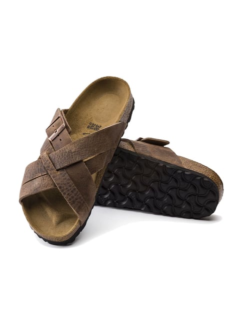 サンダル BIRKENSTOCK Men Sandals Brown 1027386 Arizona Crosstown Men Oiled Leather Tobacco Brown | BIRKENSTOCK