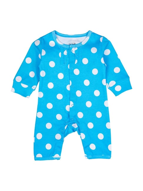 Buy Mee Mee Kids Blue Cotton Printed Romper for Girls Clothing
