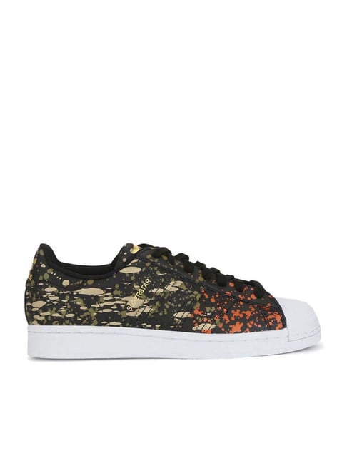 Adidas superstar core black floral clearance print