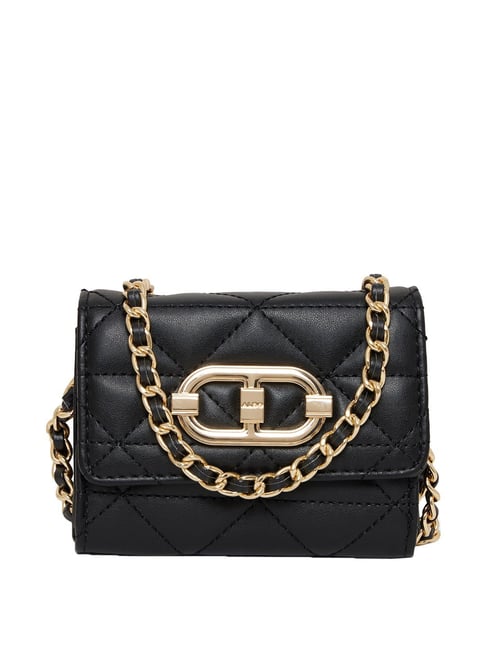 Buy Aldo CARRAMAGYN Black Quilted Medium Sling Handbag Online At Best ...