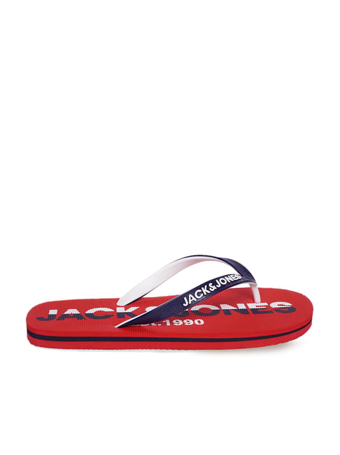 Jack & Jones Men's Navy & Red Flip Flops