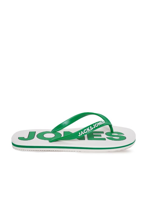 Jones Men's Green \u0026 White Flip Flops 