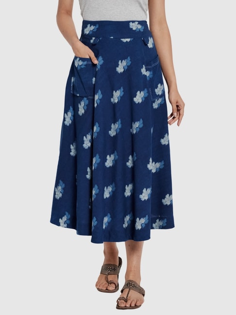 Fabindia Navy Printed Skirt Price in India