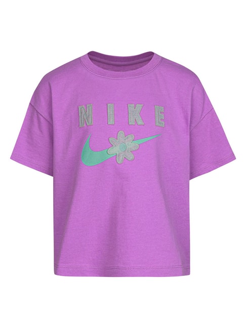 Nike Kids Violet Graphic Print T-Shirt