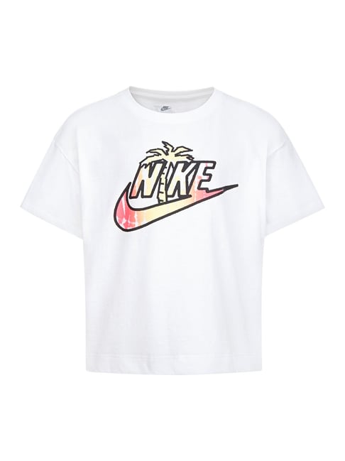 Buy Nike Kids White Graphic Print T-Shirt for Girls Clothing