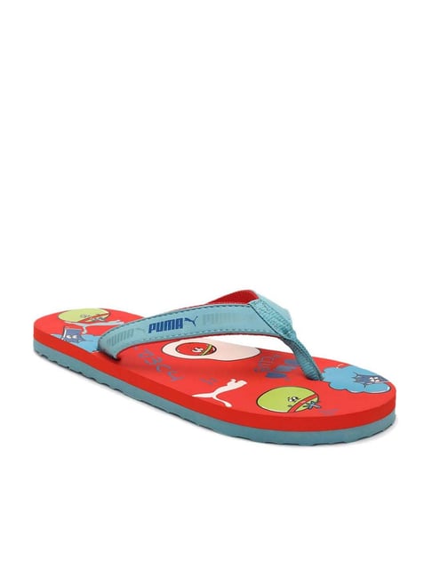 Puma Boys Hop Jr Blue & Red Flip Flops